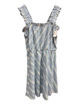 Socialite Blue & White Striped With Ruffle Straps Size M